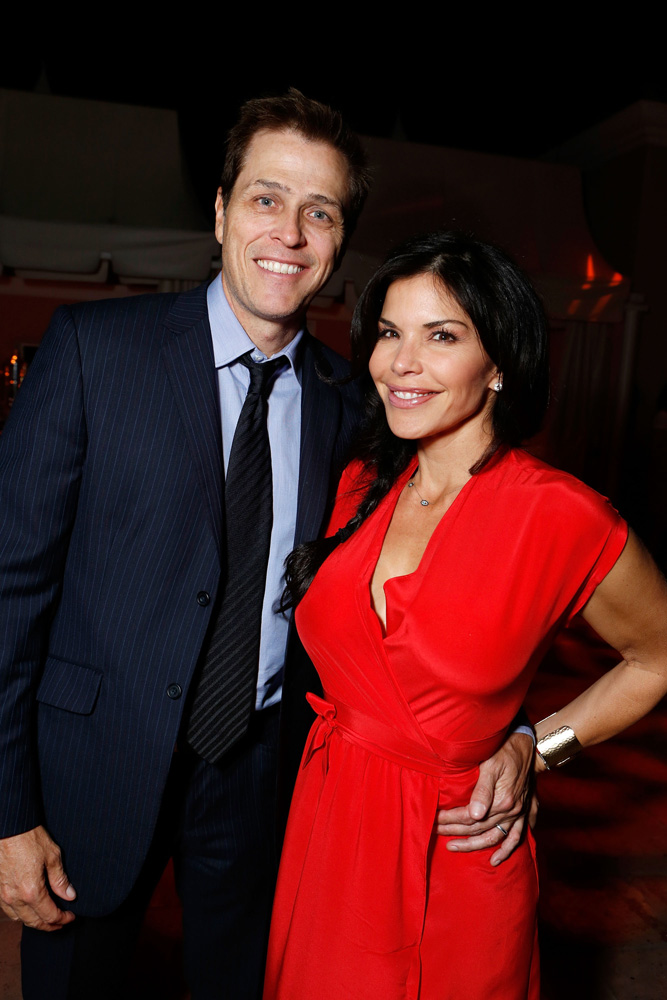 Lauren Sanchez & Patrick Whitesell looking happy