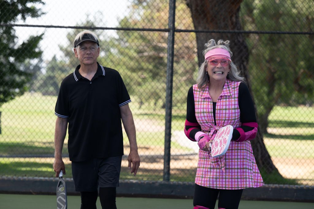 Mark Harmon as Ryan Coleman and Jamie Lee Curtis as Tess Coleman On Freakier Friday (2025)