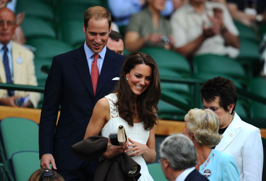 Kate Middleton with Prince William in the royal box at Wimbledon