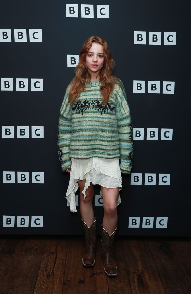Bo Bragason poses at a photocall for BBC One Drama The Jetty