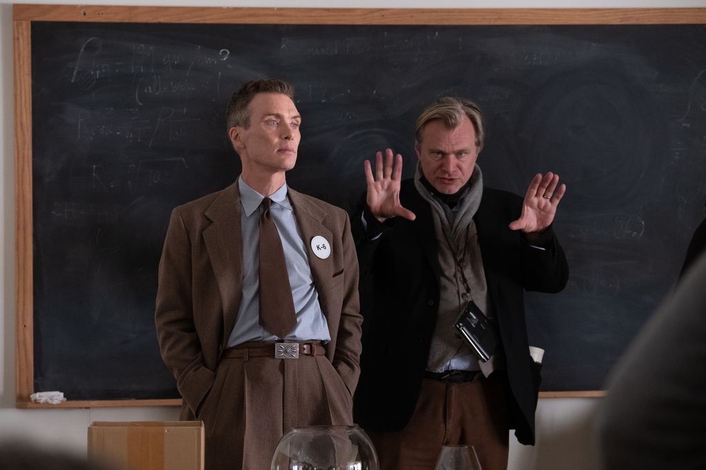 Cillian Murphy and Christopher Nolan in Oppenheimer