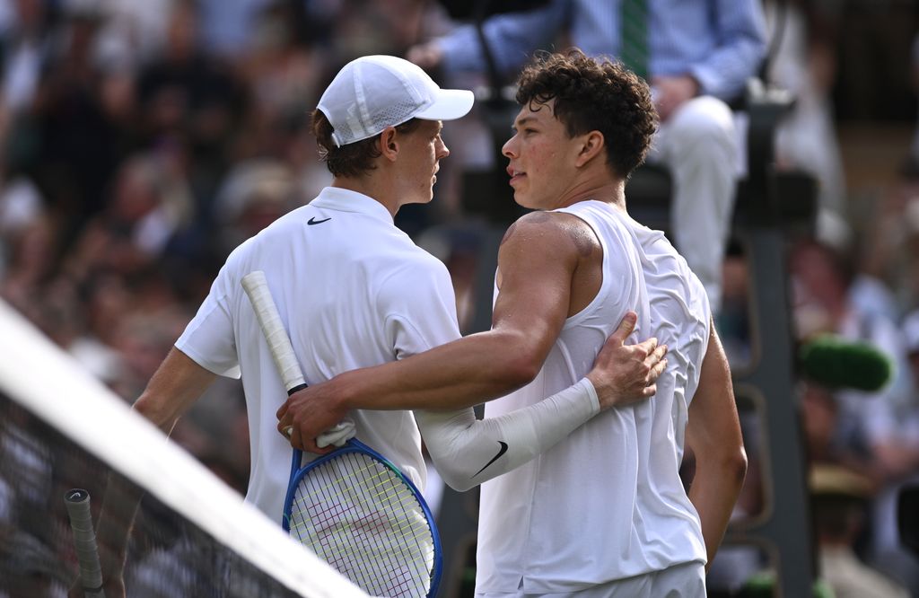 Jannik Sinner after his victory against Ben Shelton during Wimbledon