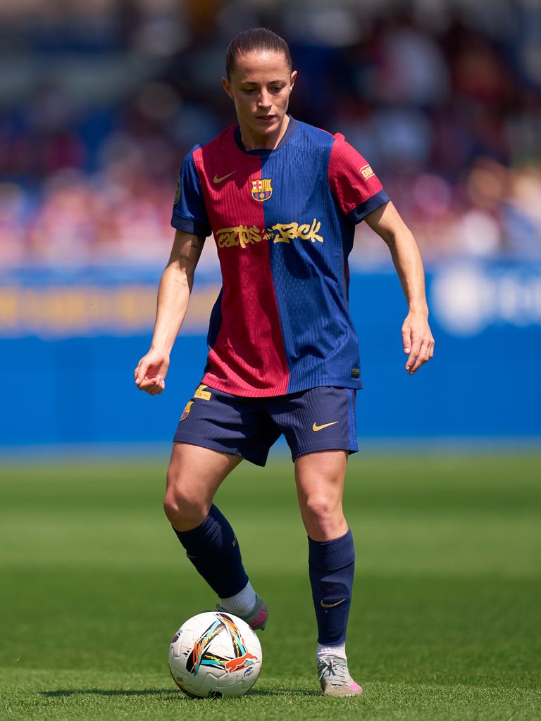Ona Batlle in a Barcelona football kit