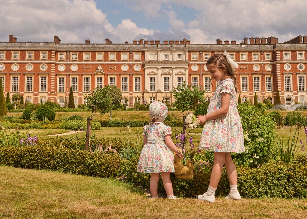 Floral dresses inspired by childhood dresses worn by Princess Elizabeth and Princess Margaret