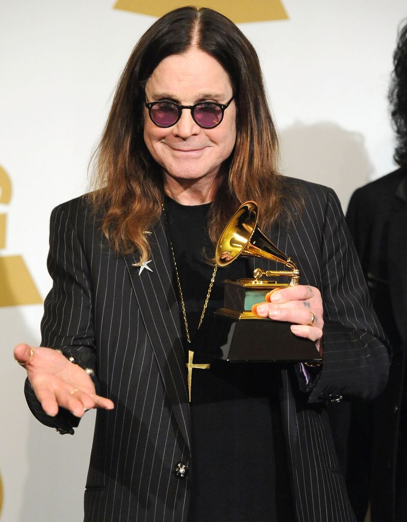 Ozzy Osbourne holding a Grammy Award