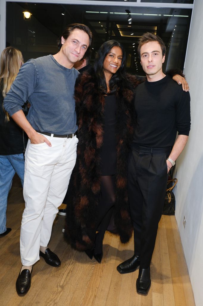 Constantin "Tino" Klein, Simone Ashley and Marco Capaldo an an art exhibition