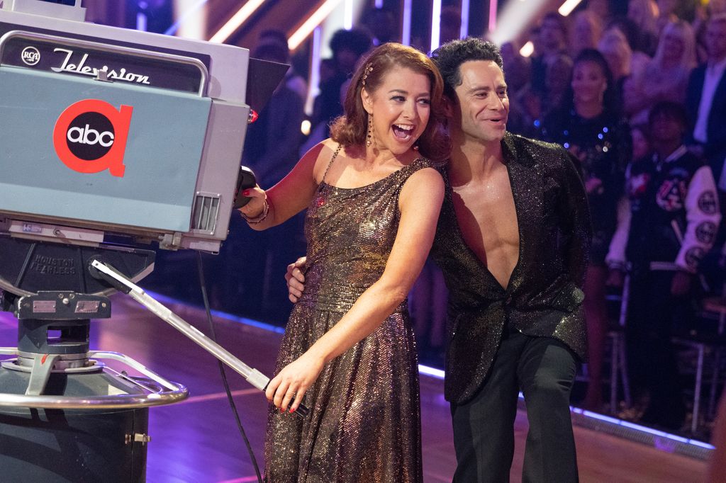 Alyson Hannigan and Sasha Farber on season 23 of Dancing with the Stars