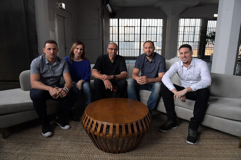 Trayce Thompson, Julie Thompson, Mychal Thompson, Mychel Thompson and Klay Thompson. in 2017