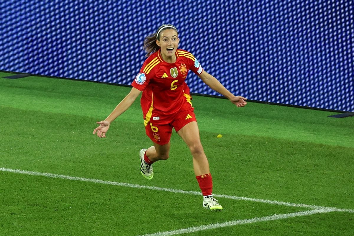 Aitana Bonmati of Spain celebrates scoring her team's first goal during the UEFA Women's EURO 2025 Semi-Final match between Germany and Spain at Stadion Letzigrund on July 23, 2025, in Zurich, Switzerland. 