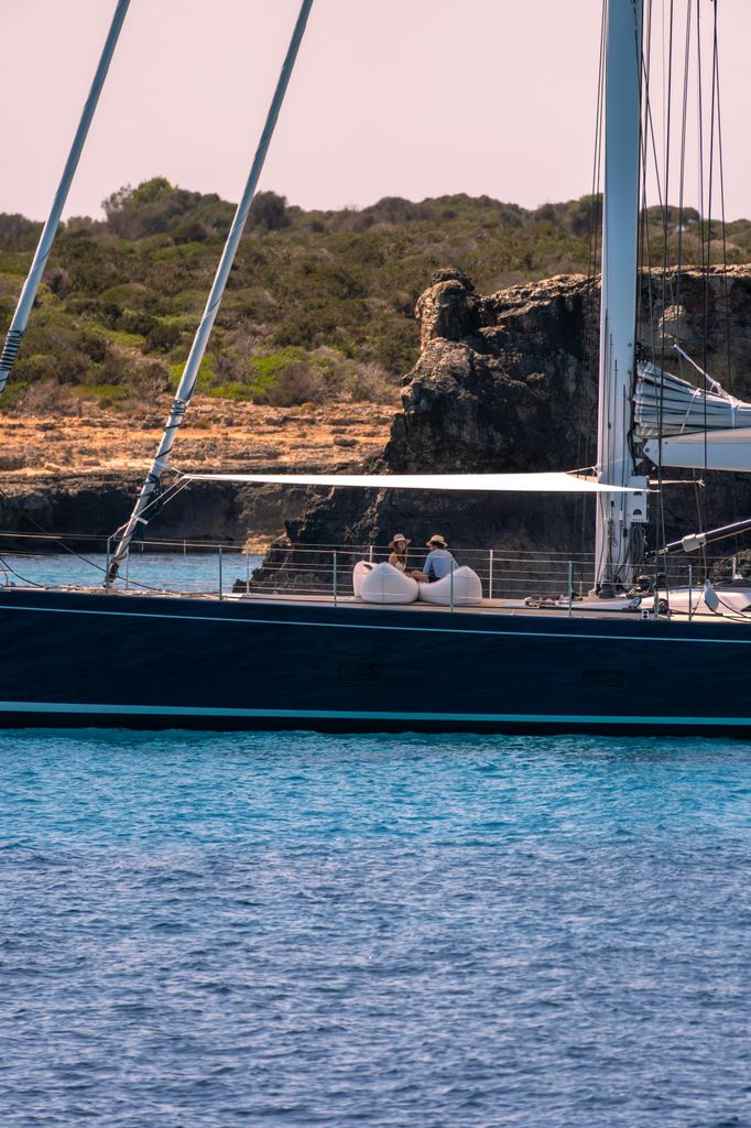 Tom Cruise and Ana de Armas on a boat near Ciutadella, Menorca.