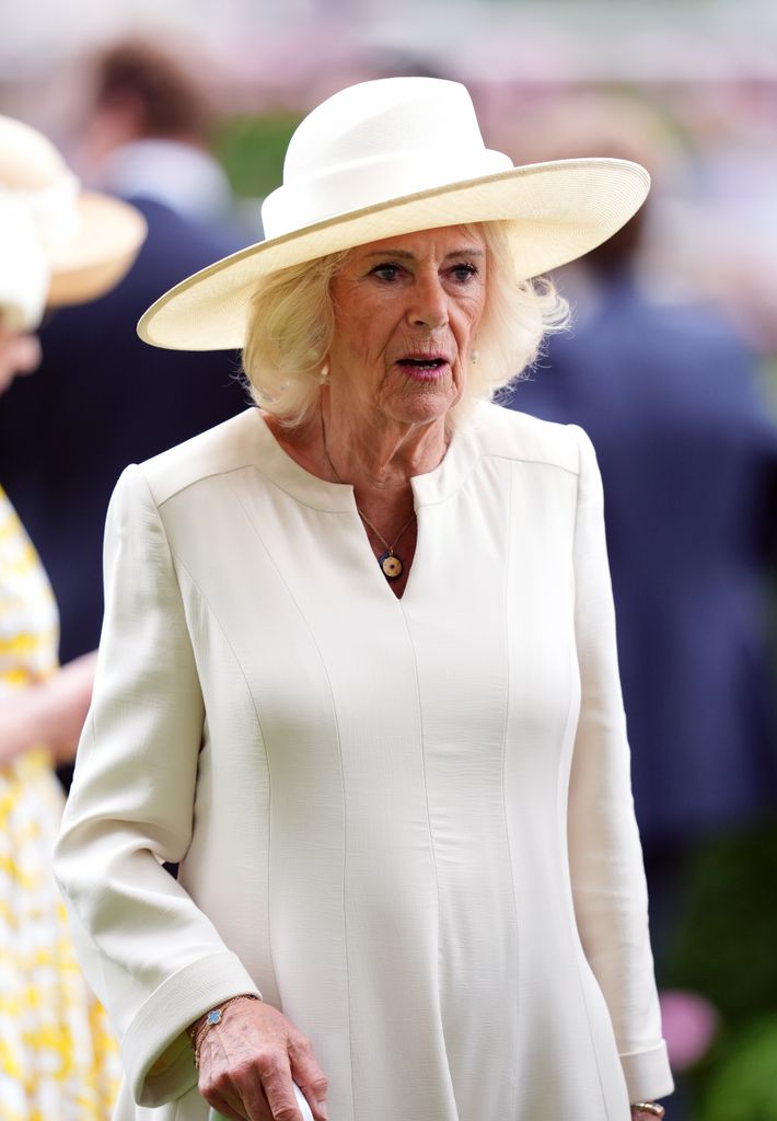 Queen Camilla at Ascot Racecourse, Berkshire. Picture date: Saturday July 26, 2025. 