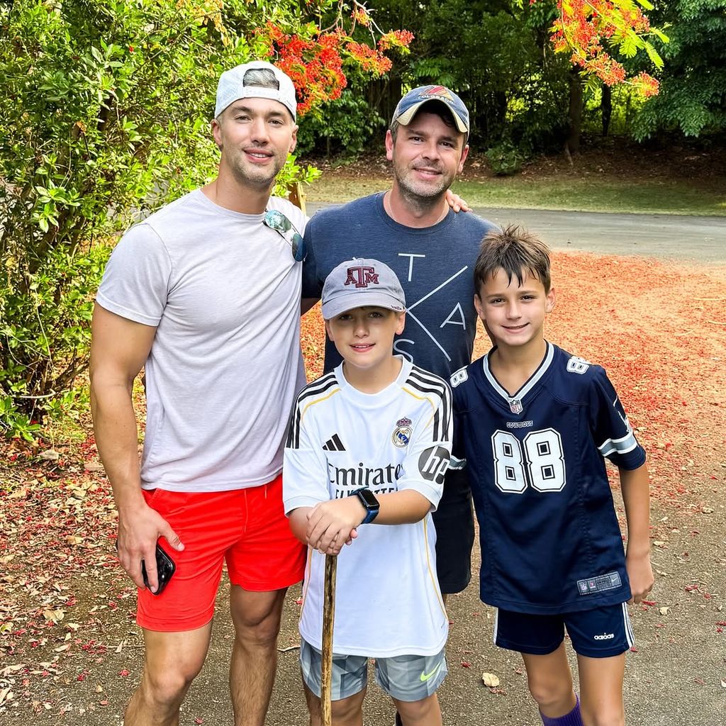 Jason Hanna, Joe Riggs and their twin sons Lucas and Ethan pose for a photo, shared on Instagram