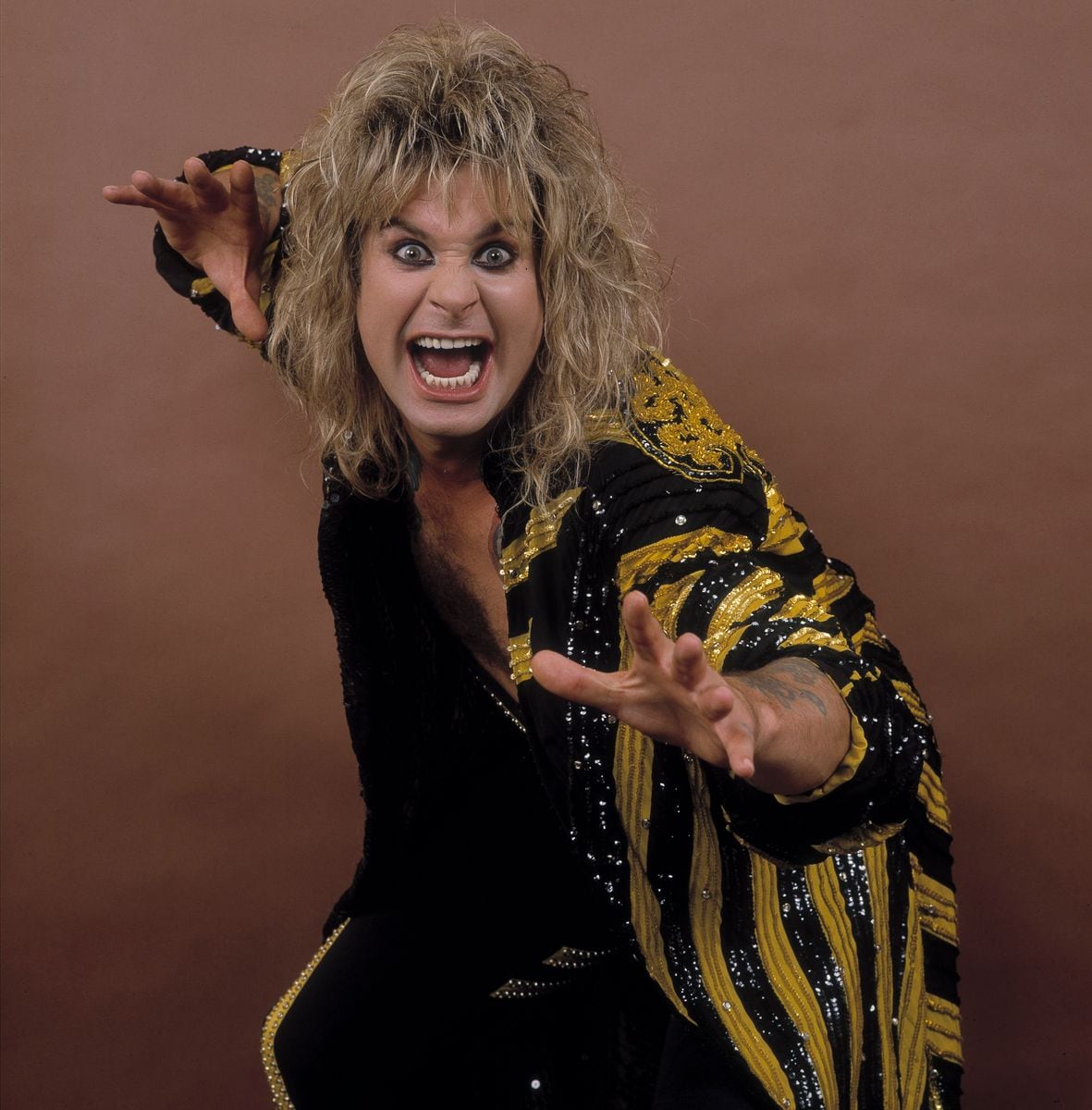 Ozzy before a performance at the Poplar Creek Music Theater in Hoffman Estates, Chicago, Illinois, July 13, 1986. 