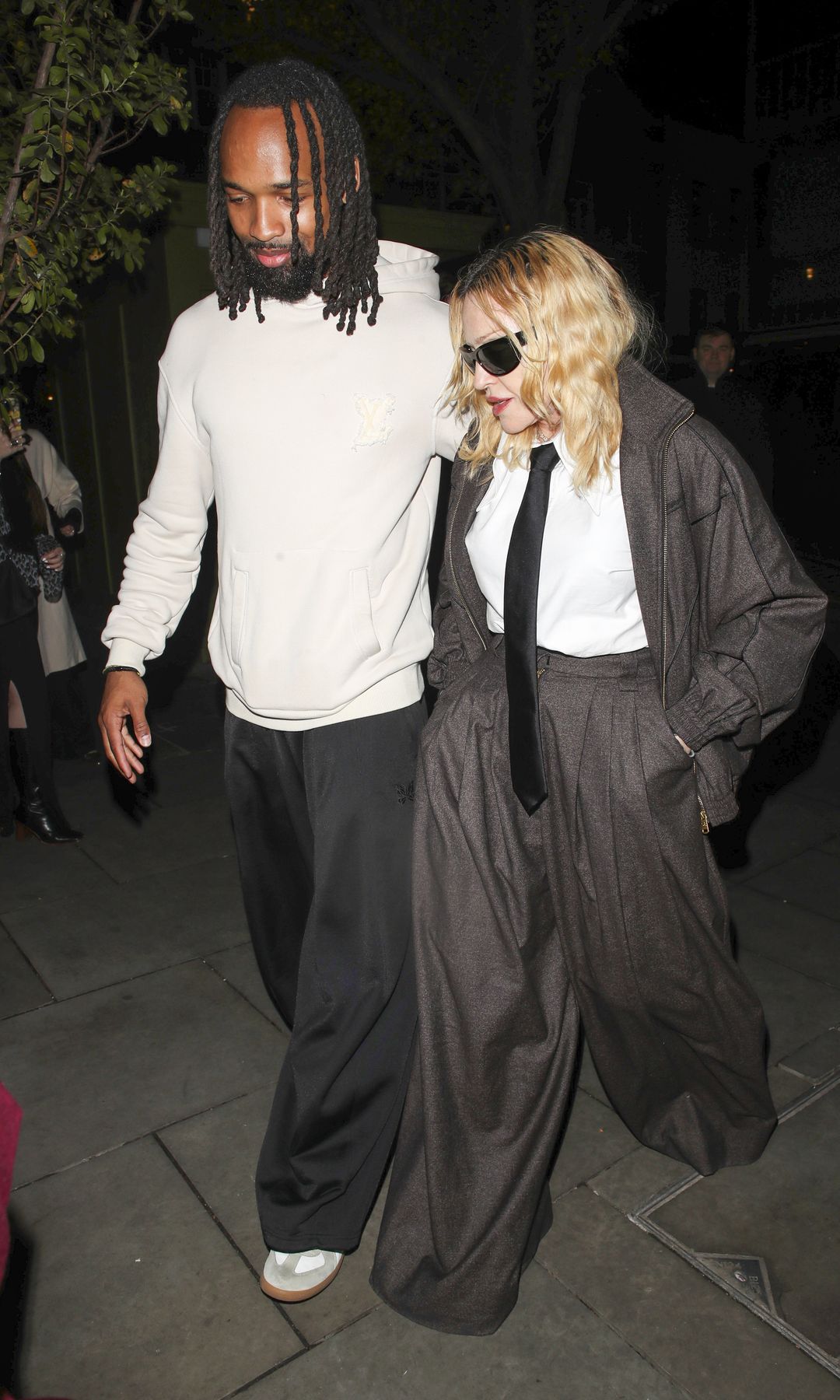 Madonna and Morris in London, photographed while heading out to dinner this past April