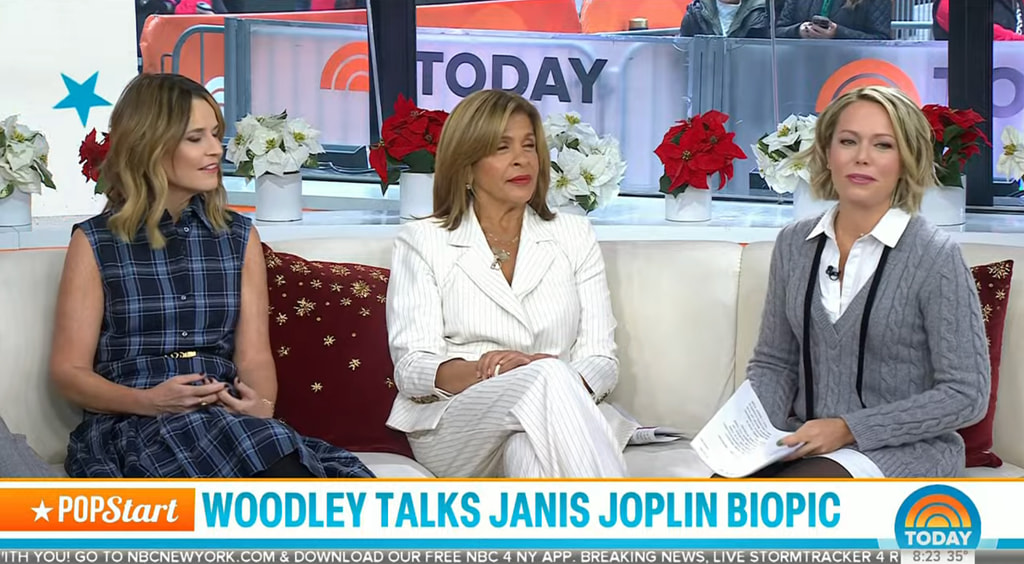 Dylan Dreyer in the Today Show studios with Hoda Kotb and Savannah Guthrie
