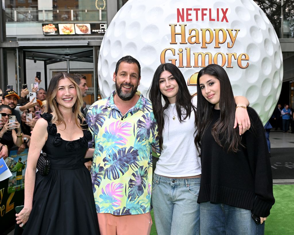 Adam Sandler, Jackie Sandler, Sunny Sandler and Sadie Sandler at the Happy Gilmore 2 World Premiere