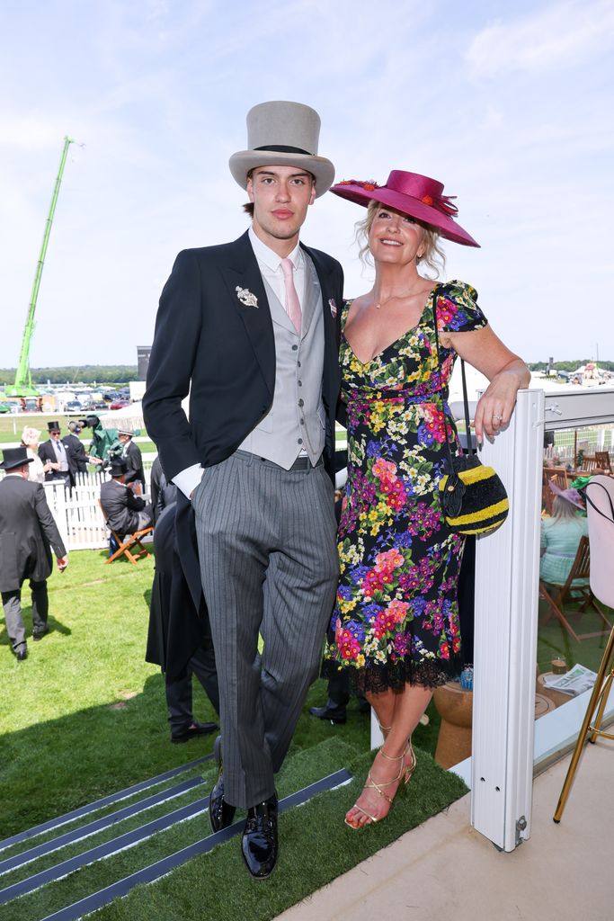 mother and son posing at royal ascot 