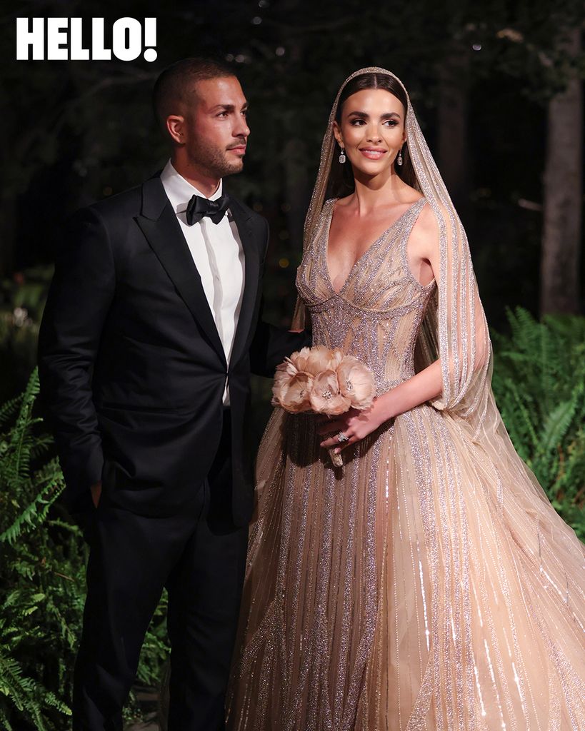 Zein wearing a beautiful evening gown by Elie Saab