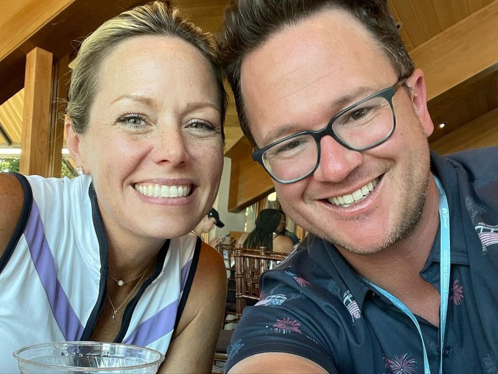 Dylan's husband Brian Fichera came along to the golf championship as her caddy