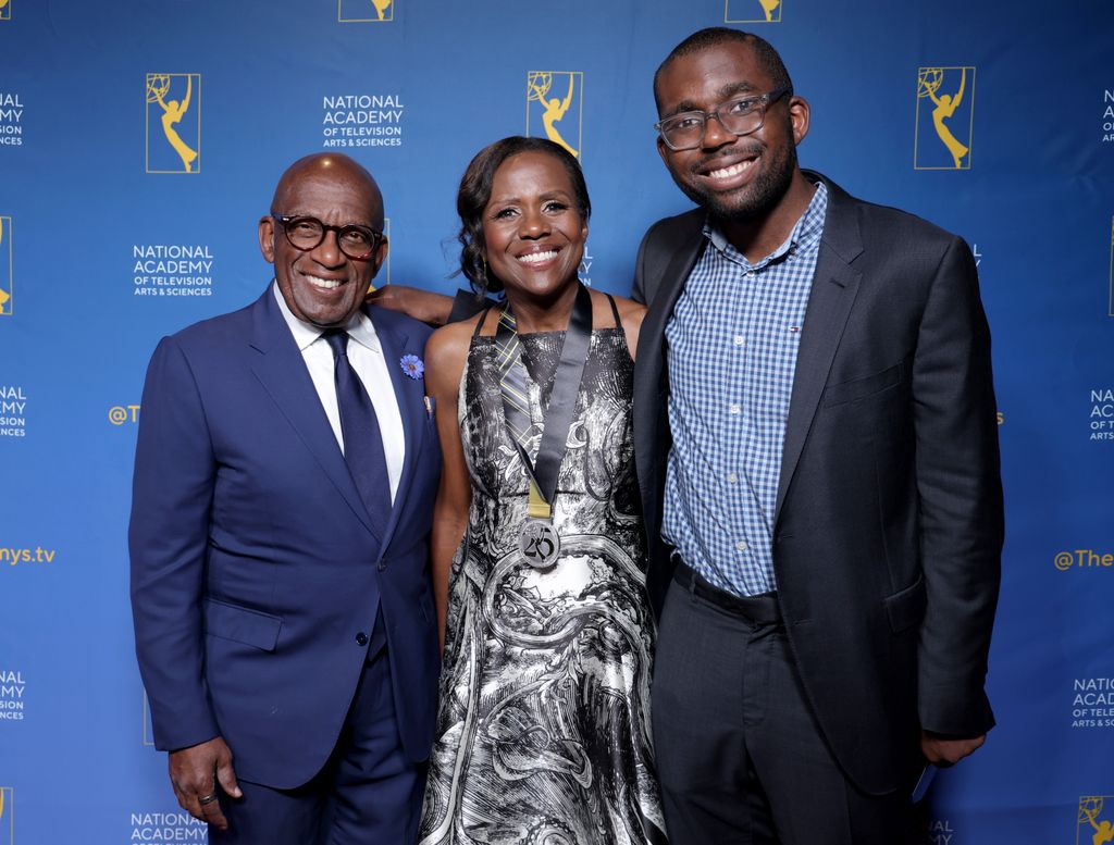 Al Roker, Deborah Roberts and Nicholas Roker attend the 46th Annual News Emmy Awards at Palladium Times Square on June 25, 2025 in New York City