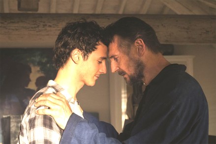 Editorial use only. No book cover usage.Mandatory Credit: Photo by CrossDay/GEM/IFC/Kobal/Shutterstock (10723647a)Micheal Richardson as Jack and Liam Neeson as Robert'Made In Italy' Film - 2020A bohemian artist travels from London to Italy with his estranged son to sell the house they inherited from his late wife.