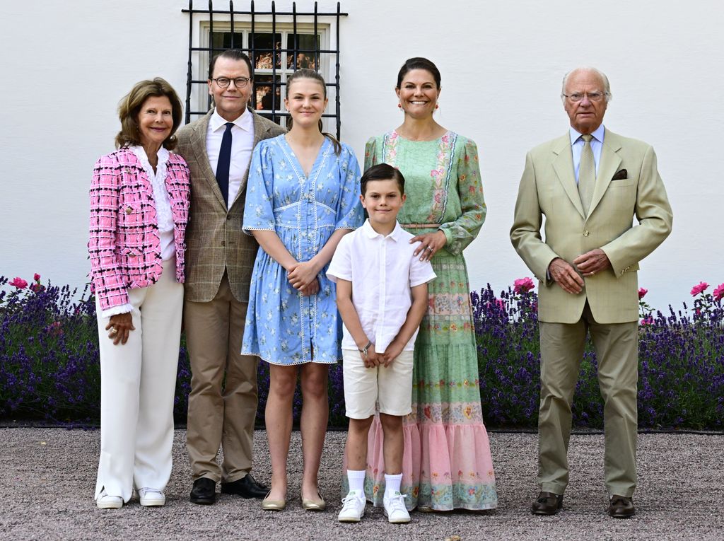 swedish royals posing for family portrait 