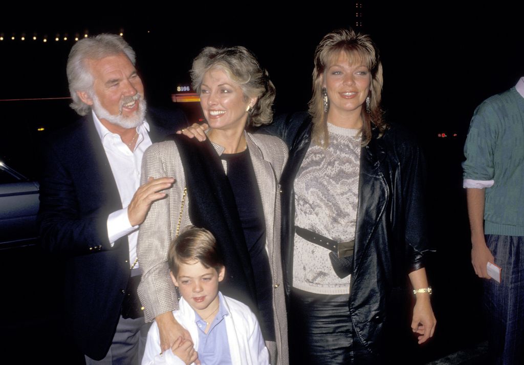 Kenny rogers with his ex-wife Marianne Gordon, son Christopher, and daughter Carole