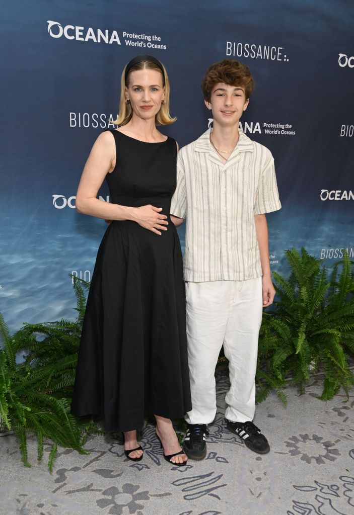 Actor January Jones and son Xander Dane attend the 18th Annual SeaChange Summer Party at Montage Laguna Beach on July 26, 2025 in Laguna Beach, California