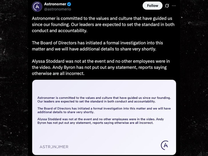 Astronomer statement ceo x
