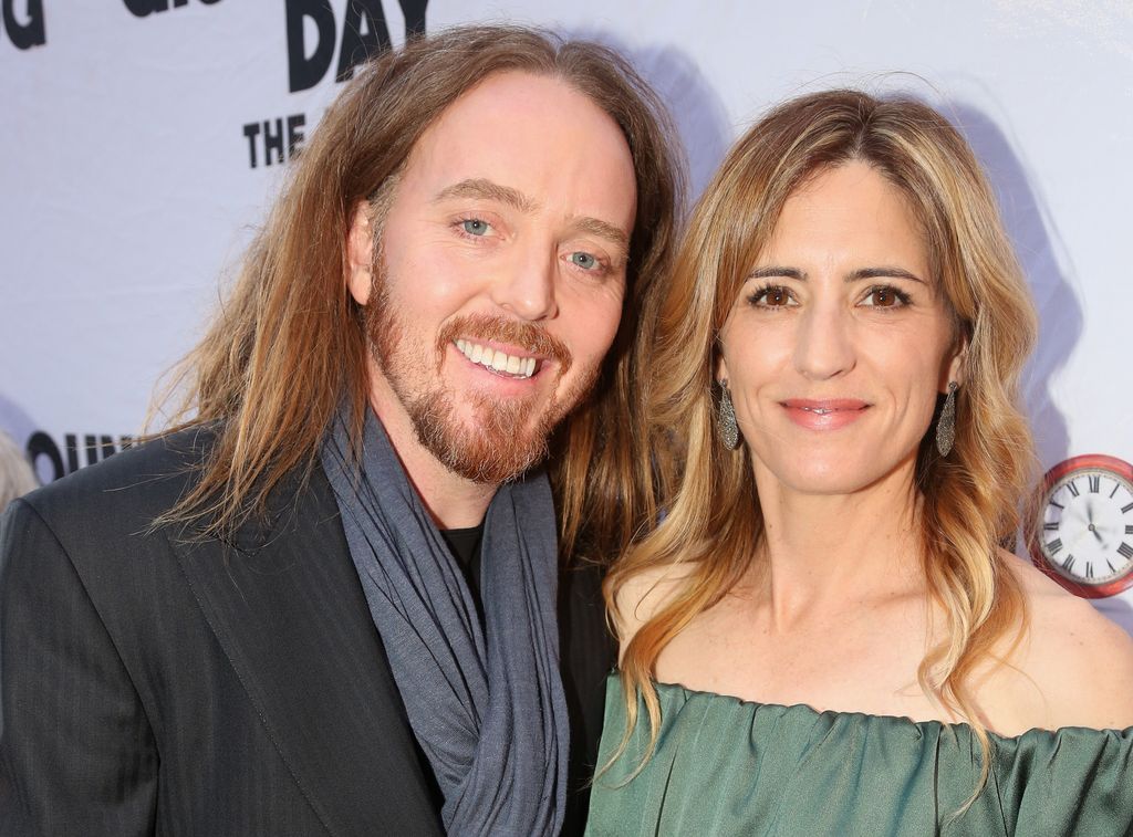 Tim Minchin and wife Sarah Minchin pose at the opening night of the new musical based on the film "Groundhog Day" 