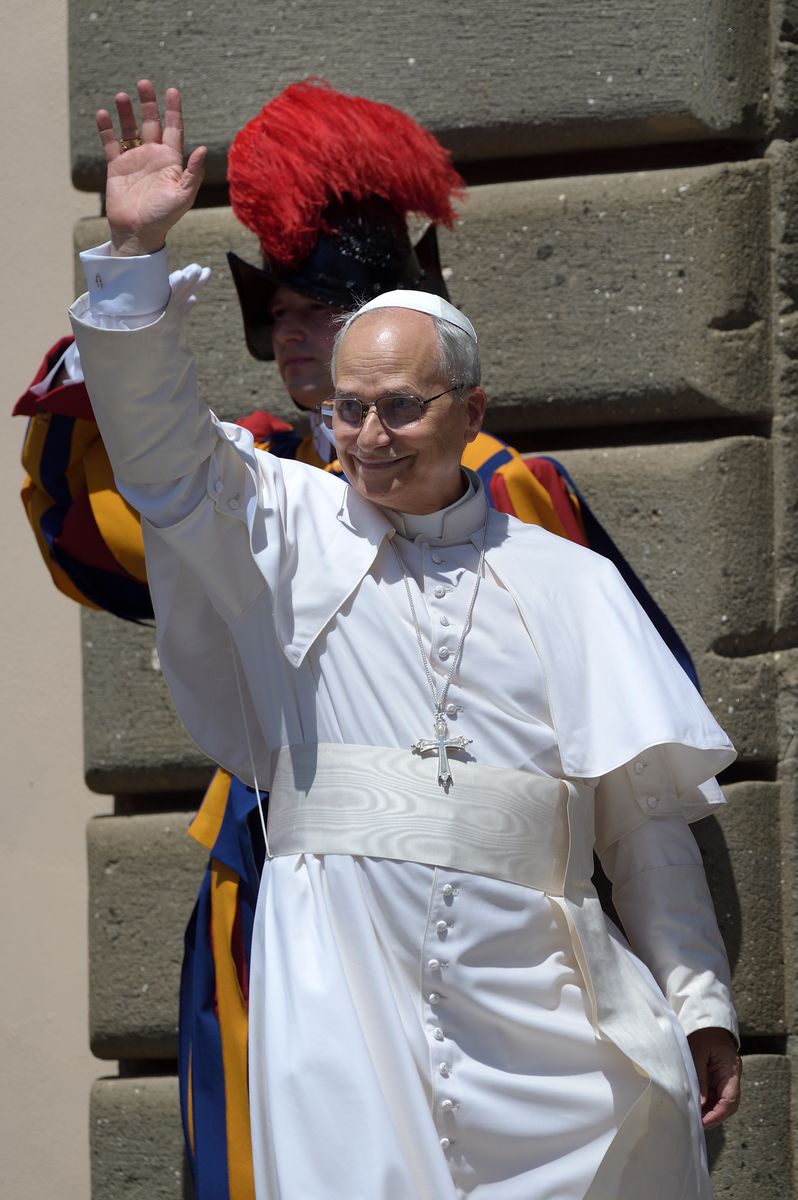Pope Leo XIV the Angelus prayer in front of his summer residence. Castel Gandolfo (Italy), .July 20th, 2025 (Photo by Rocco Spaziani/Archivio Rocco Spaziani/Mondadori Portfolio via Getty Images)