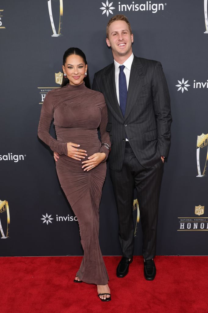(L-R) Christen Harper and Jared Goff 