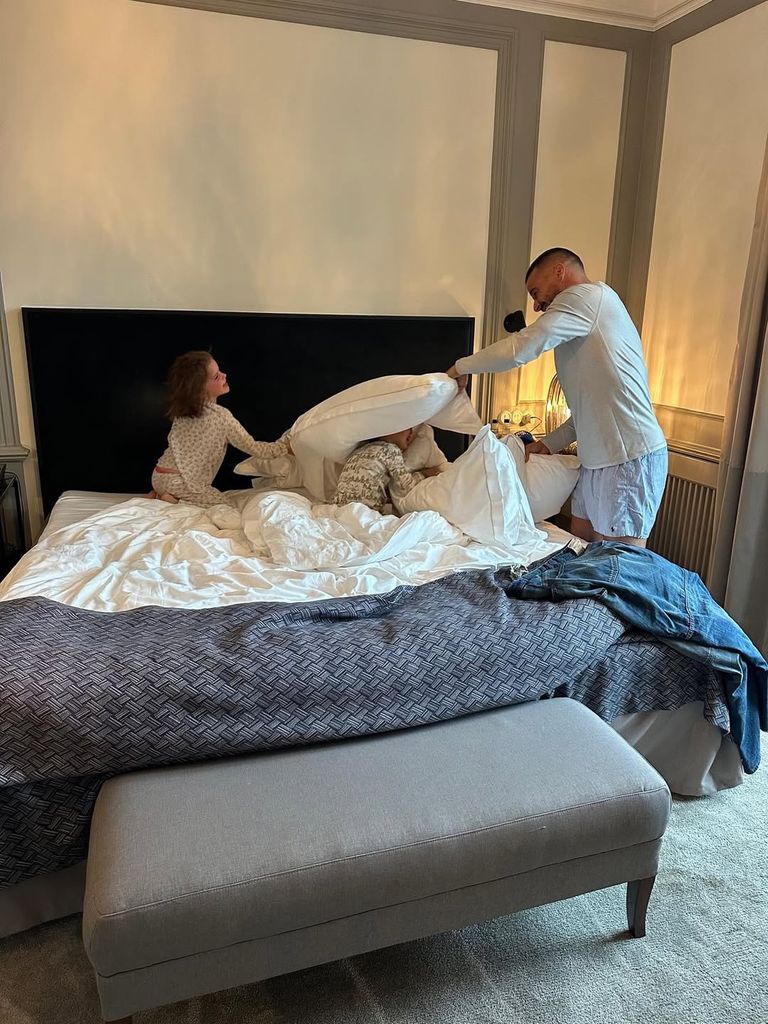 Ricky Martin photographed having a pillow fight with kids Renn and Lucia, shared on Instagram