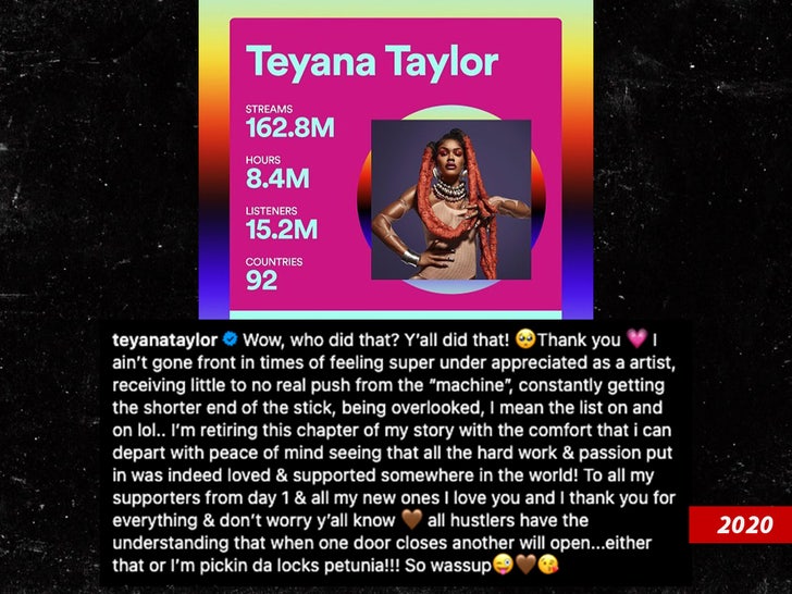 teyana taylor retire music instagram sub swipe