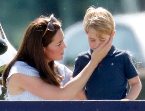 Kate caressing Prince George's face