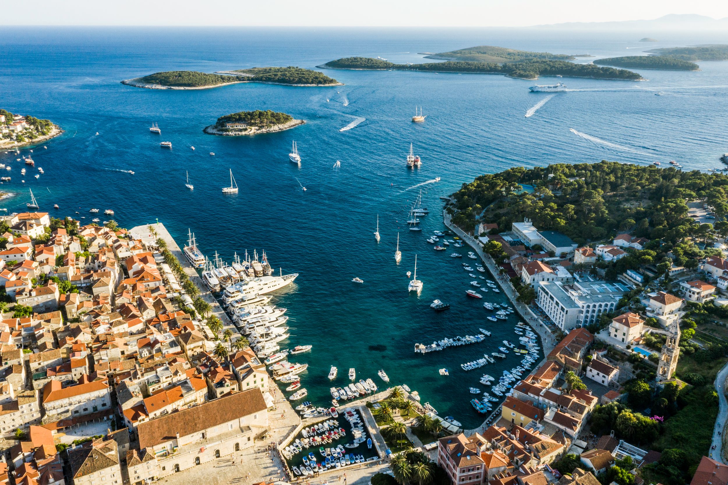 Aerial view of Hvar, Croatia