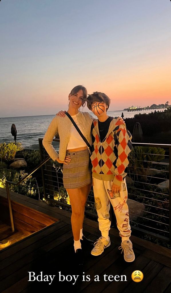 January Jones stands side by side with her son Xander on his 13th birthday, shared on Instagram