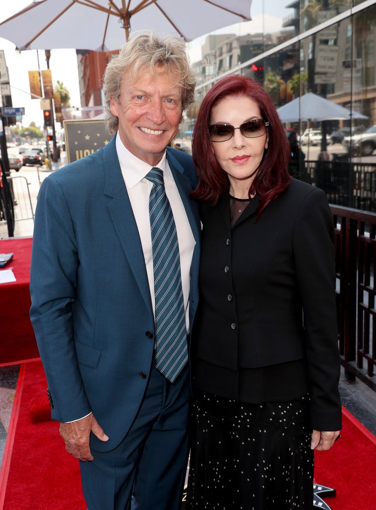 Nigel Lythgoe and Priscilla Presley attend a ceremony honoring Nigel with a star on the Hollywood Walk Of Fame
