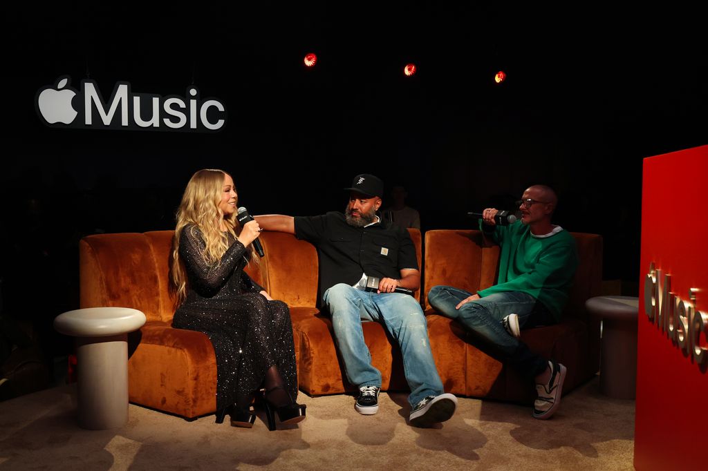 Mariah Carey, Ebro Darden, and Zane Lowe 