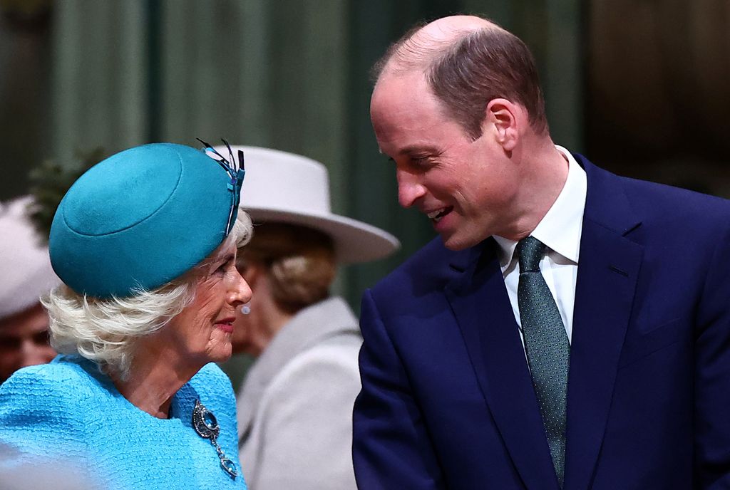 william chatting to camilla at commonwealth day service 