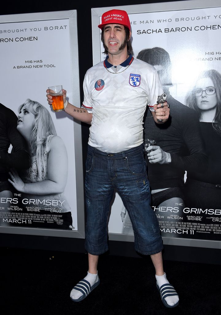 Sacha Baron Cohen arrives at the premiere of Columbia Pictures And Village Roadshow Pictures 'The Brothers Grimsby' at Regency Village Theatre on March 3, 2016 in Westwood, California