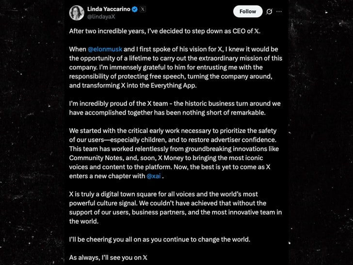 linda yaccarino elon musk x tweet