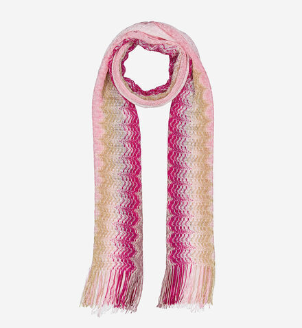 Pink Zig Zag Knit Scarf 200x42cm