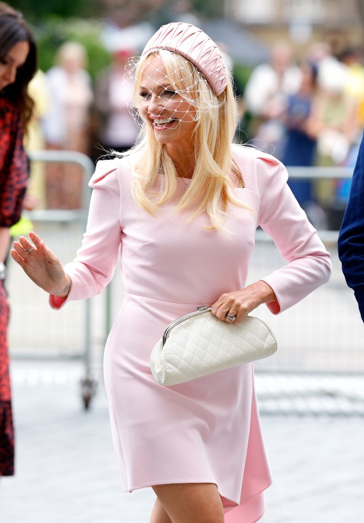 emma bunton at mel b wedding in pink dress