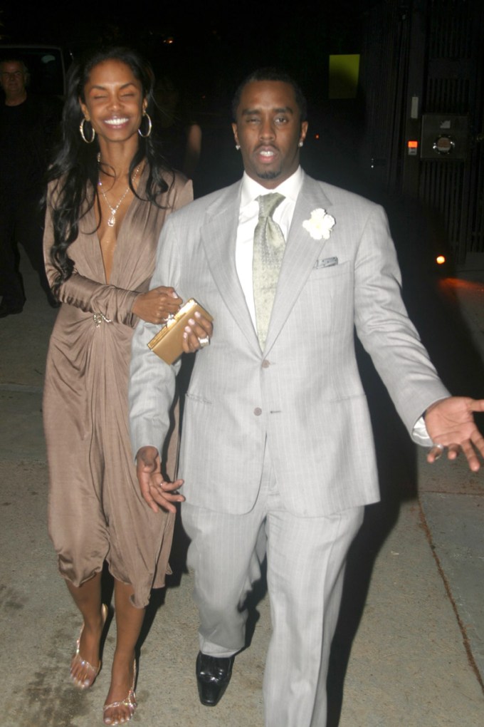 Diddy & Kim Porter Leave Koi Restaurant In Hollywood