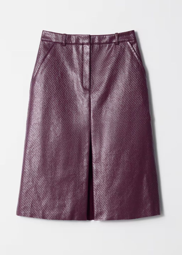 A-Line Midi Skirt in deep purple