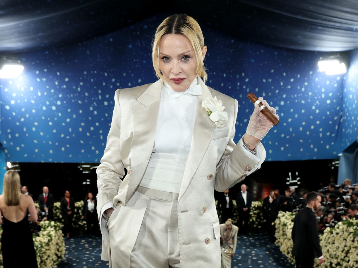  Madonna attends the 2025 Met Gala Celebrating "Superfine: Tailoring Black Style" at Metropolitan Museum of Art on May 05, 2025 in New York City. (Photo by Kevin Mazur/MG25/Getty Images for The Met Museum/Vogue)