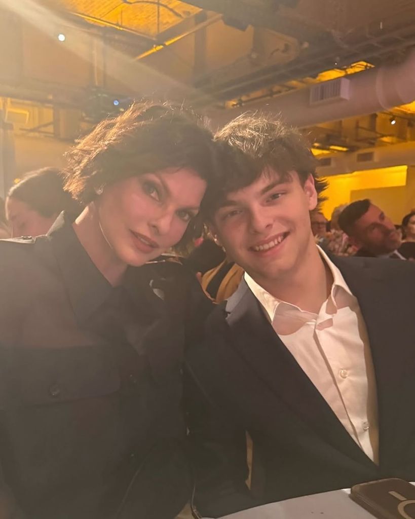 Linda Evangelista and her son