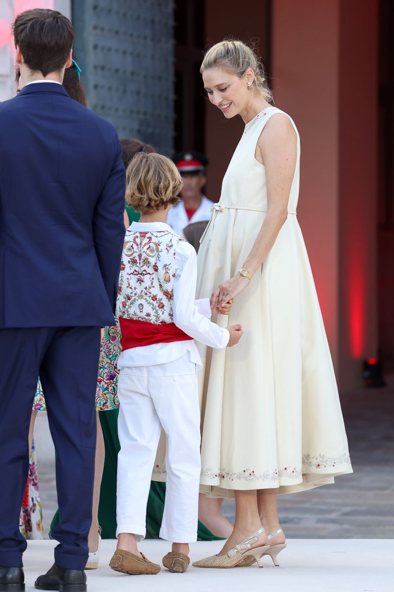 MONACO, MONACO - JULY 19: (EDITOR'S NOTE : NO TABLOIDS WEB & PRINT, NO DAILY MAIL, NO DAILY MAIL GROUP, NO BILD, NO CHI, NO VOICI, NO CLOSER) Francesco Carlo Albert Casiraghi and Beatrice Borromeo attend the celebration of Prince Albert II of Monaco's 20 years on the throne on July 19, 2025 in Monaco, Monaco. (Photo by Pascal Le Segretain/Getty Images)