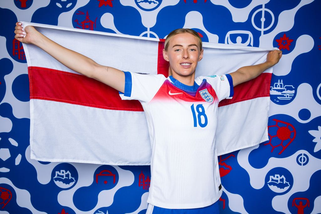 Chloe Kelly of England poses for a portrait during the Official UEFA Women's EURO 2025 Portrait Session